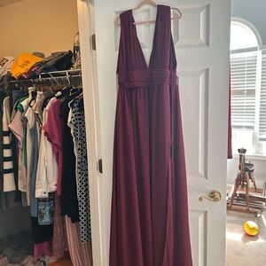 Elegant Burgundy Evening Gown